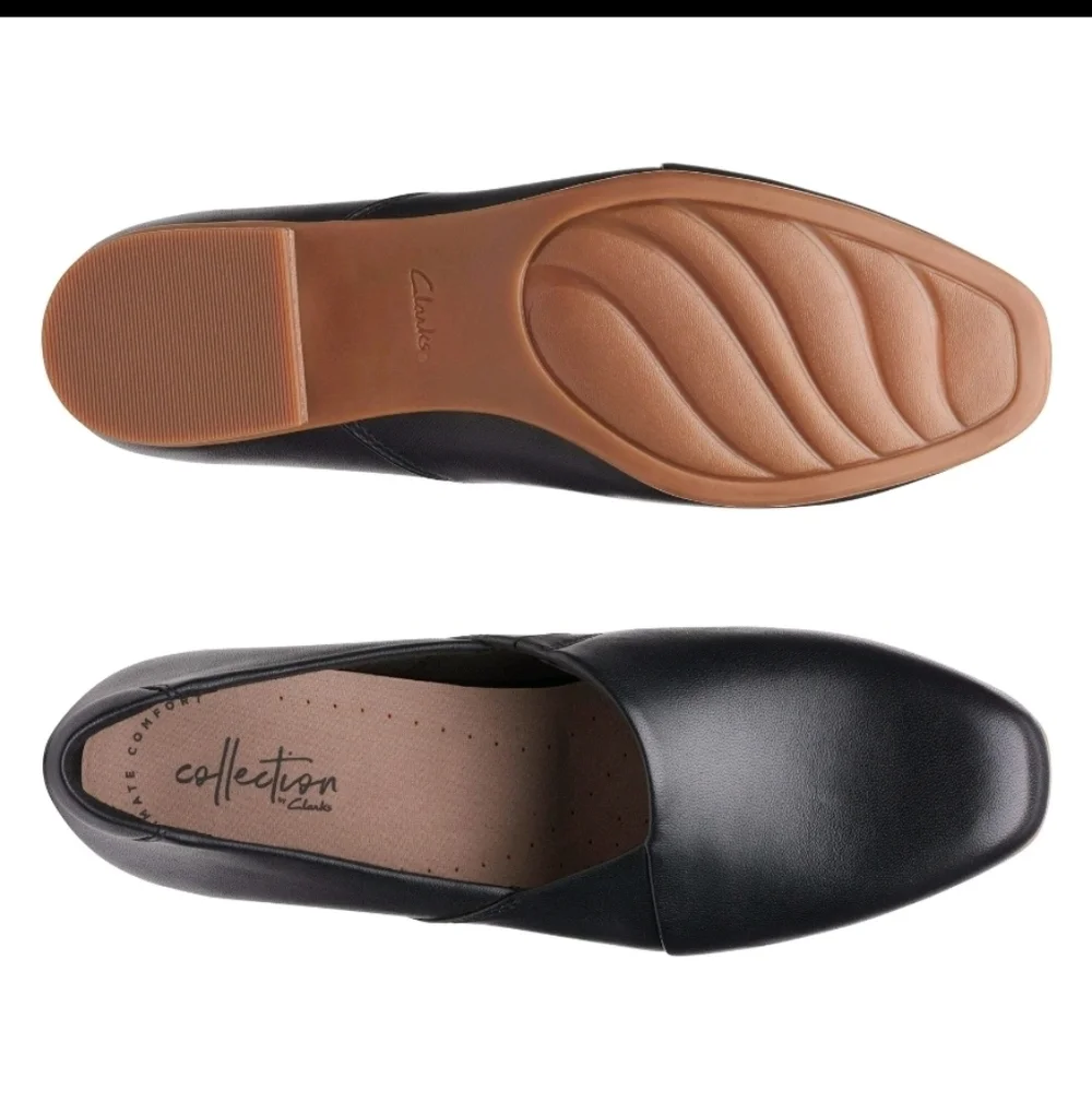 Clarks Juliet Palm Black Leather Shoes